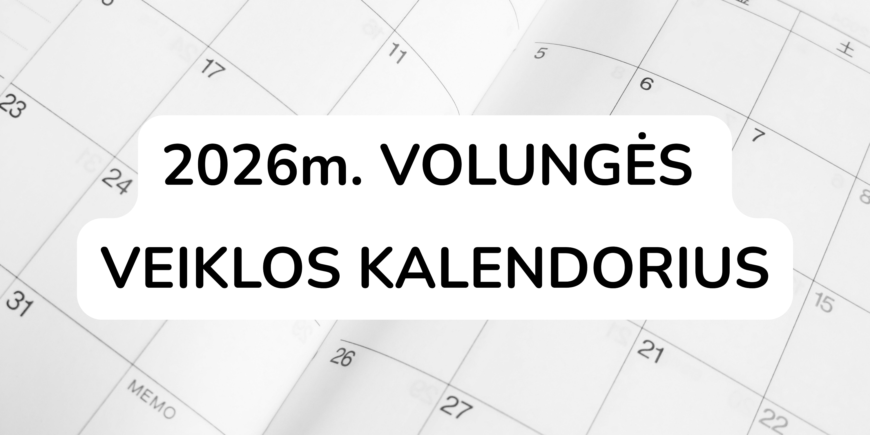 2026m. Volungės veiklos kalendorius